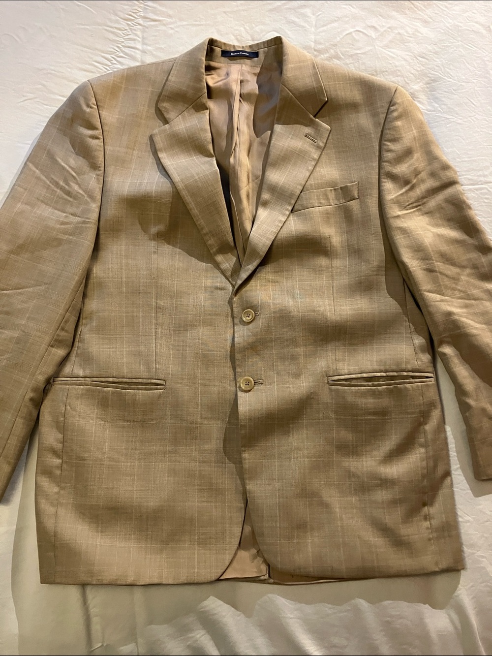 Chaps Ralph Lauren wool & cashmere vintage camel plaid sports jacket 40R